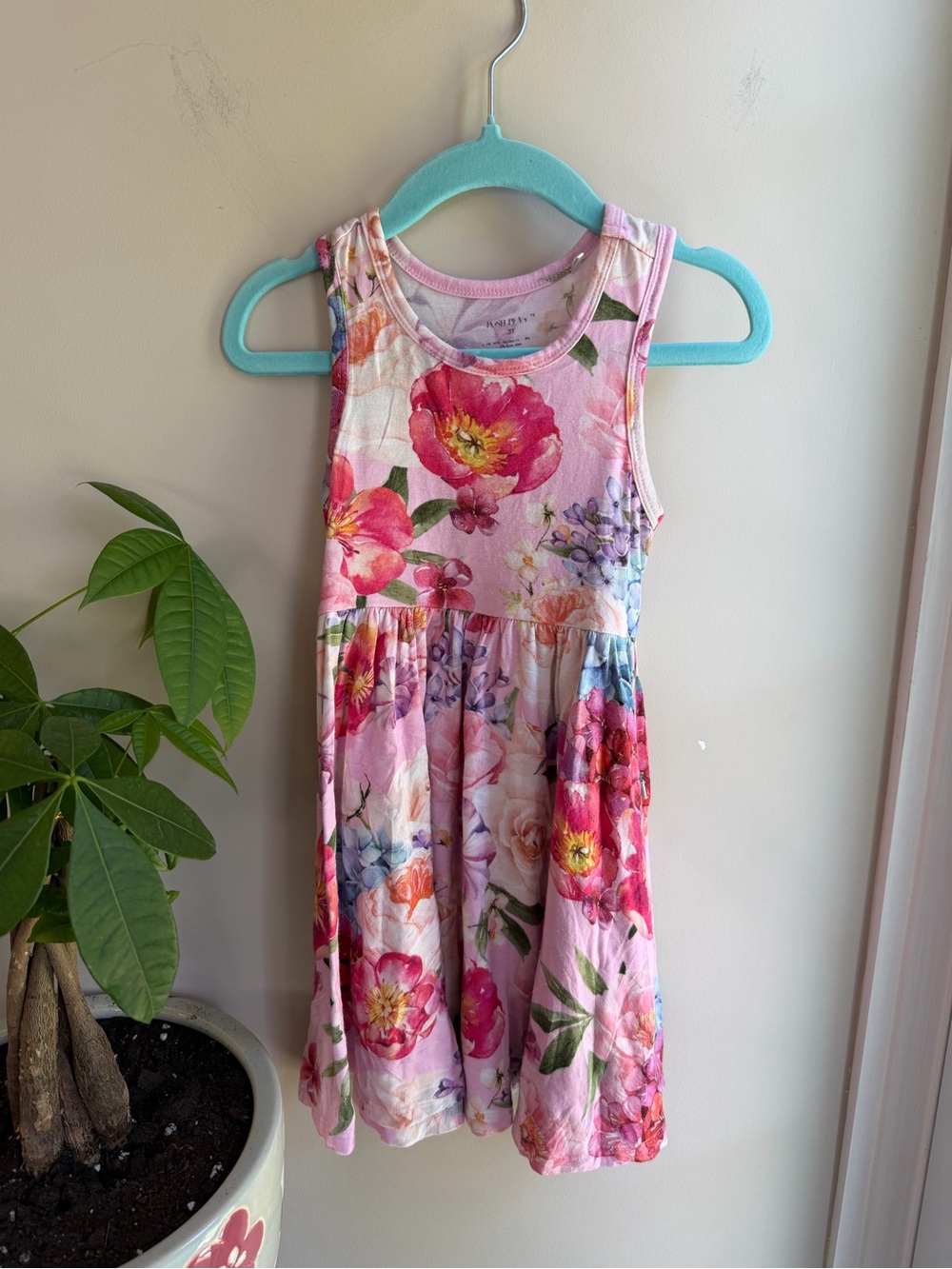 Posh Peanut Pink Floral Sleeveless Dress